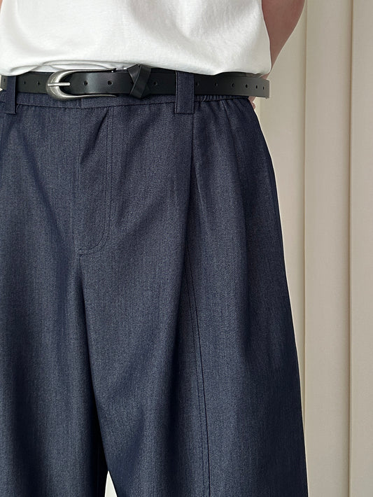 Minimalist Double-Pleated Paneled Trousers
